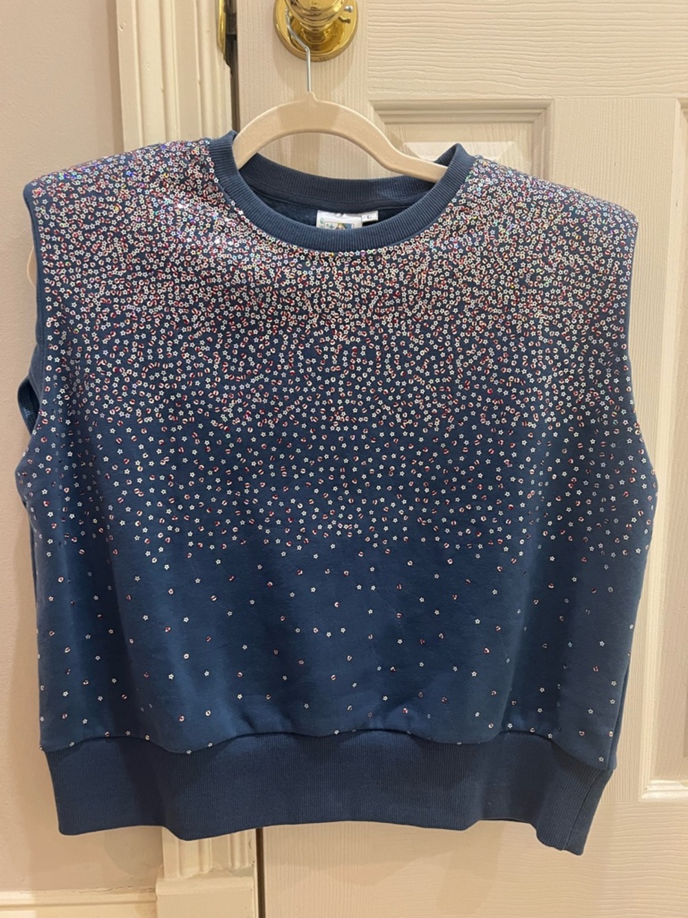 Queen of Sparkles Sequined Navy Short Set - Picture 2 of 7